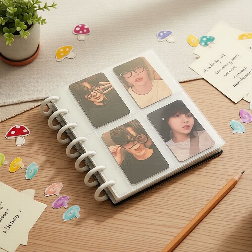 อัลบั้มแฟ้มเห็ด A5 - 80 ช่องใส่นามบัตร ขนาด 3x7 นิ้ว สําหรับเก็บสะสมรูปภาพ โปเกมอน/K-pop ของขวัญ Bla
