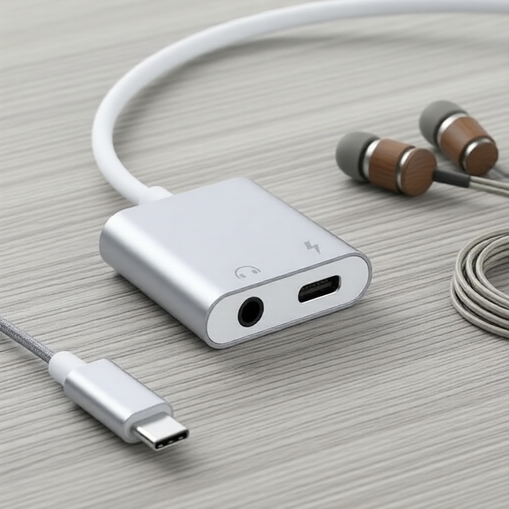 อะแดปเตอร์ USB-C เป็นช่องเสียบแจ็ค 3.5 มม. รองรับการชาร์จเร็วแบบ PD Type-C, สาย Aux Audio