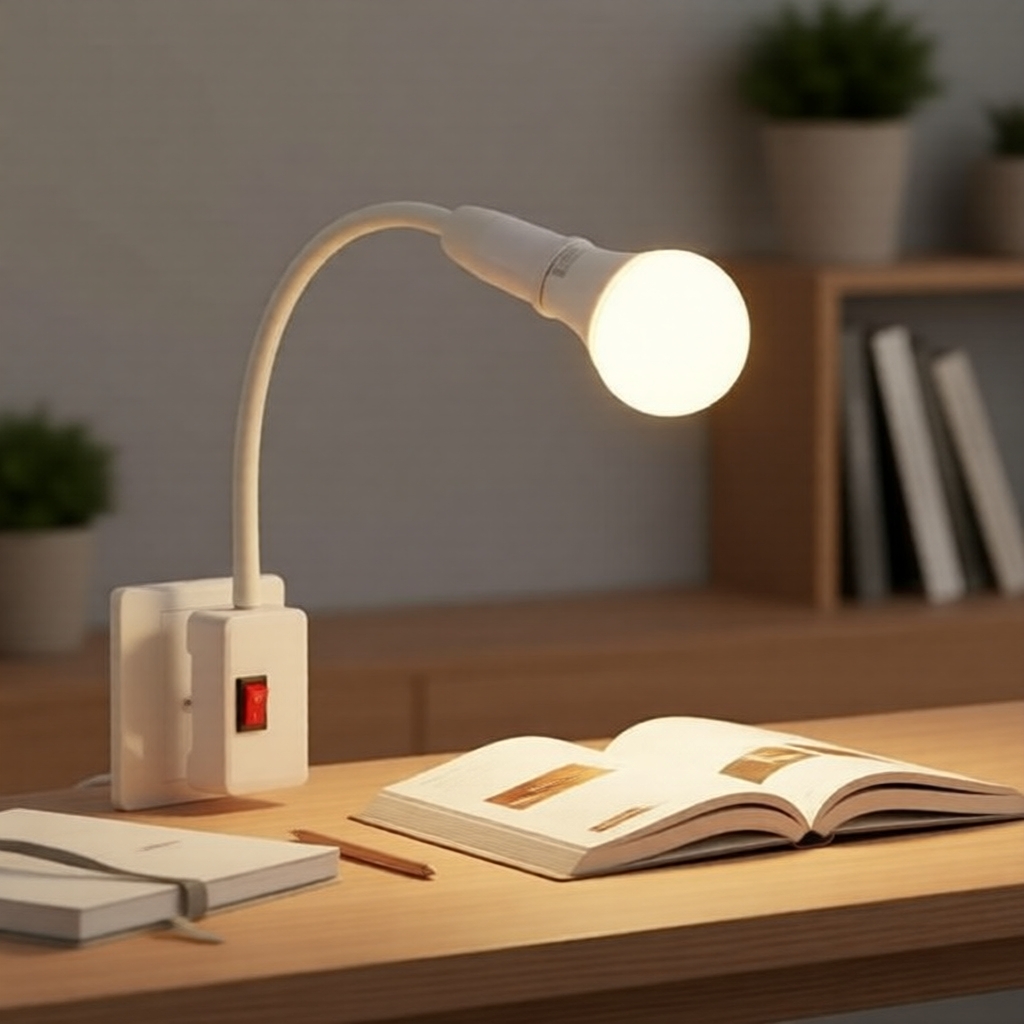 อะแดปเตอร์ซ็อกเก็ตเกลียว E27 ติดผนัง - ฐานเสียบ ABS สําหรับหลอดประหยัดไฟ CFL/LED