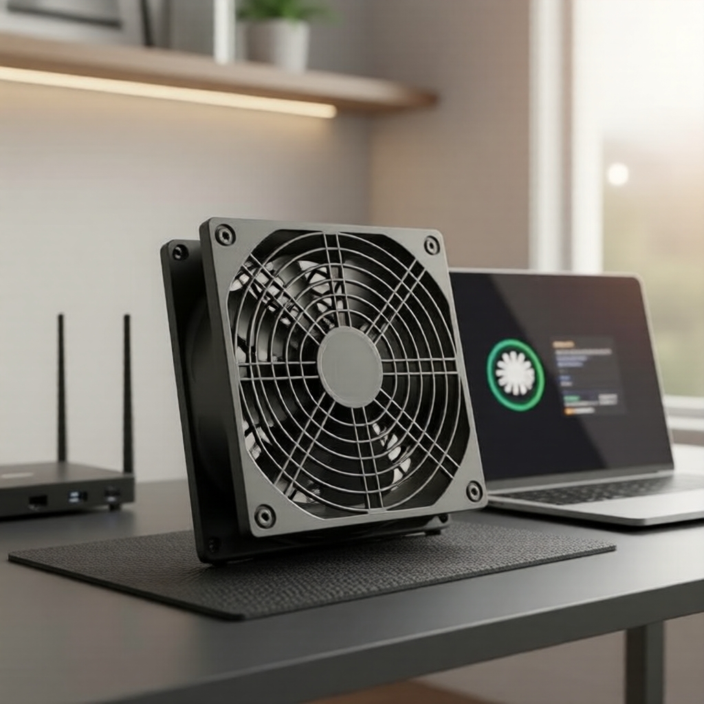 พัดลมระบายความร้อน USB 1800RPM สําหรับ Router/กล่องรับสัญญาณ/ทีวี/คอมพิวเตอร์ตั้งโต๊ะ/WiFi