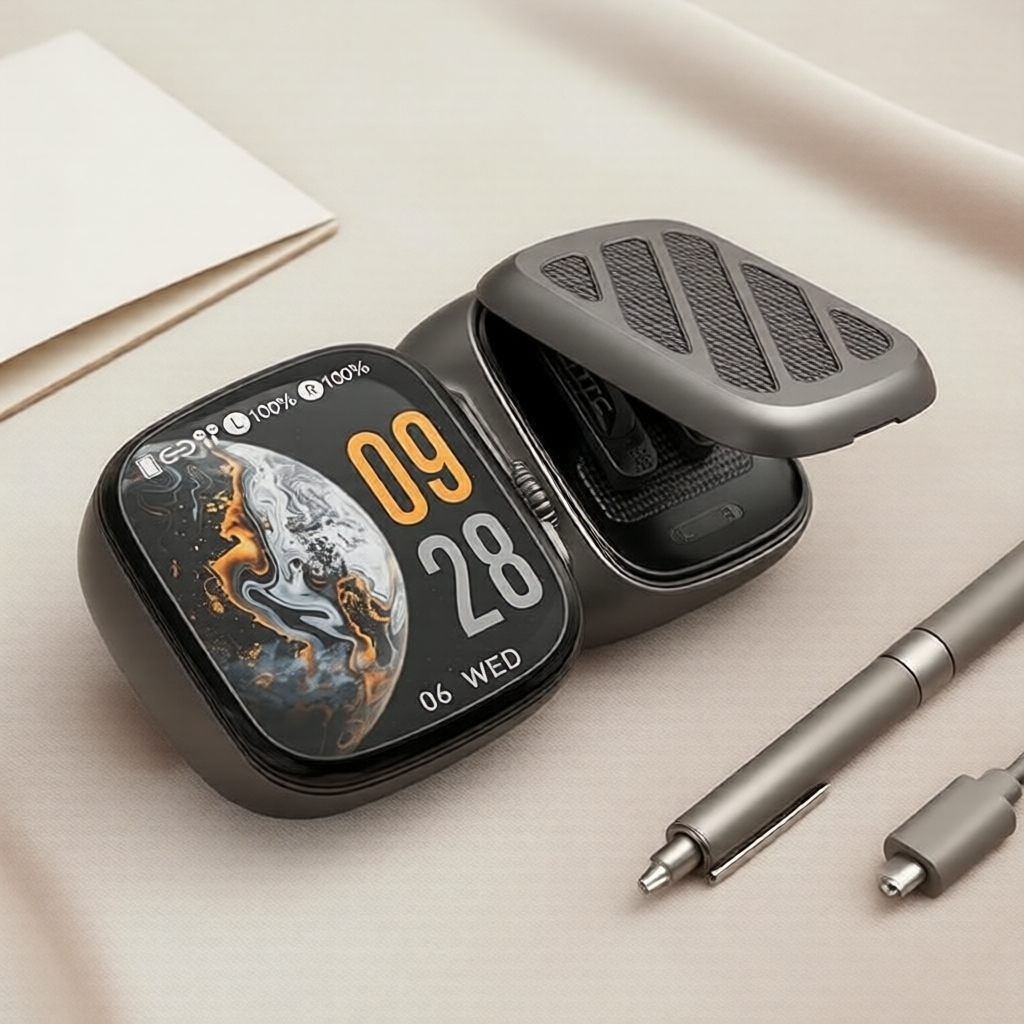 หูฟังแปลภาษาด้วย AI แบบสัมผัสหน้าจอของ HTC NE72, หูฟังเอียร์บัดแบบสัมผัสคู่ , เล่นได้นาน 40 ชั่วโมง