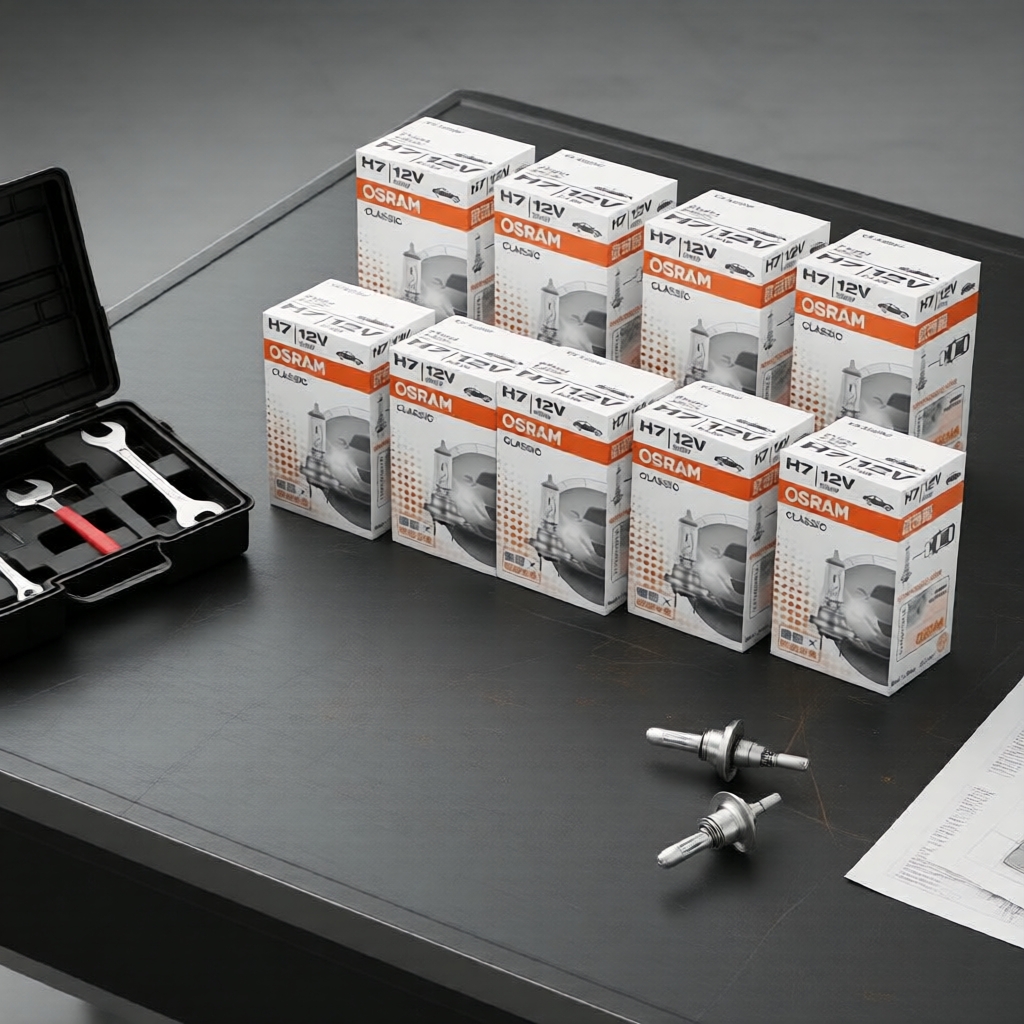 หลอดไฟฮาโลเจนมาตรฐาน ไฟหน้า OSRAM 3200K H7 55W 12V คลาสสิก