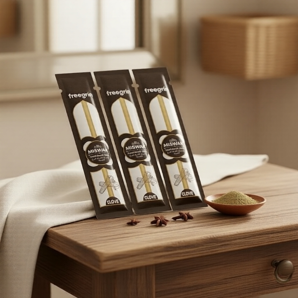 Freegrin Traditional Clove Miswak Stick - ปราศจากสารเคมี เป็นมิตรกับสิ่งแวดล้อม ดูแลช่องปาก