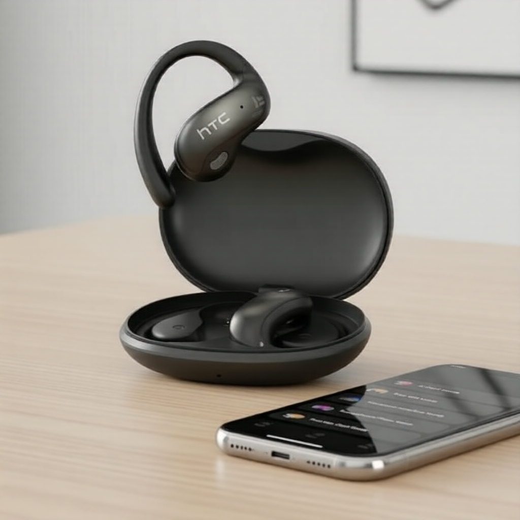 หูฟังบลูทูธไร้สาย HTC NE19 พร้อมตัดเสียงรบกวน, เบส AI แบบ TWS, หูฟังสปอร์ตกันน้ํา