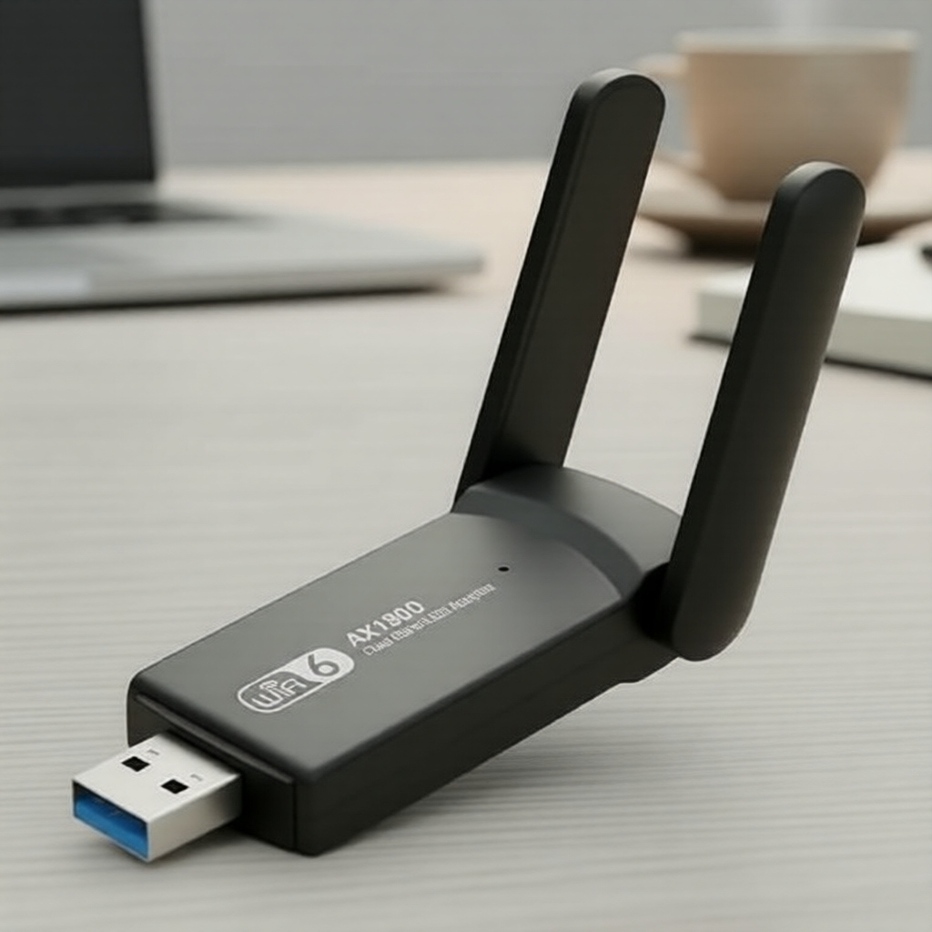 อะแดปเตอร์ WiFi 6 USB 3.0 AX1800 1800Mbps, ดูอัลแบนด์ 2.4/5.8GHz พร้อมเสาอากาศ 2x 5dBi