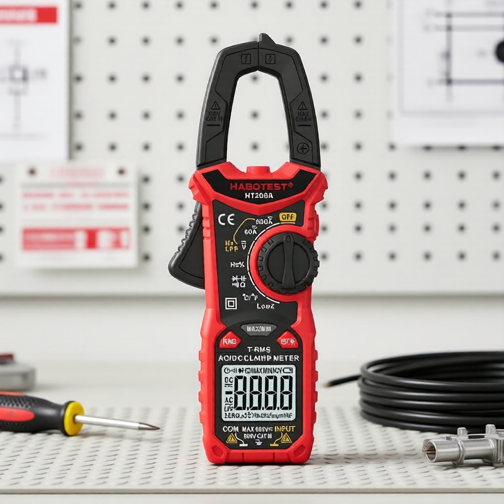 HABOTEST HT206A HT206D แคลมป์มิเตอร์ดิจิทัลมัลติมิเตอร์สําหรับช่างไฟฟ้า: วัดค่า RMS แท้ กระแสไฟ/แรงด