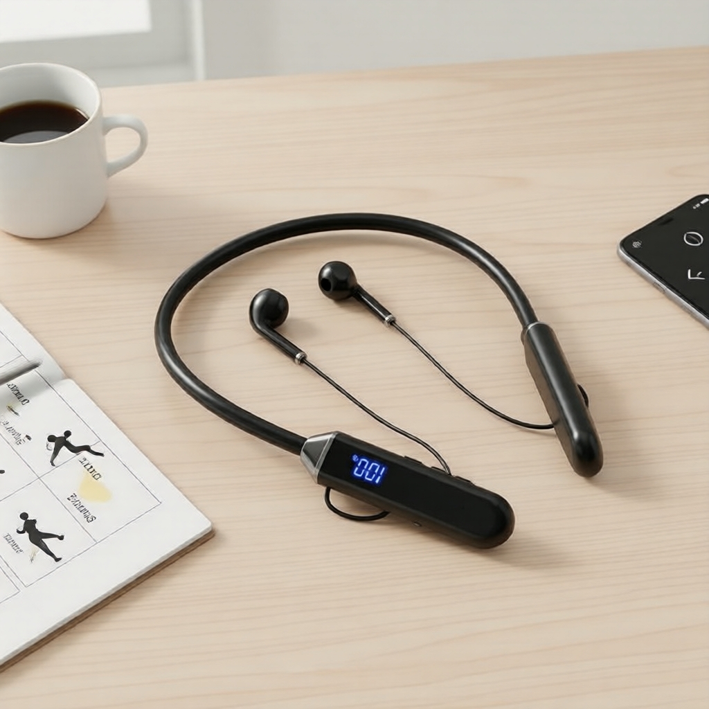 หูฟังแบบคล้องคอไร้สาย Bluetooth 5.0 HM01 ตัดเสียงรบกวน ENC สเตอริโอ HiFi กันน้ํามาตรฐาน IPX4 เหมาะสํ