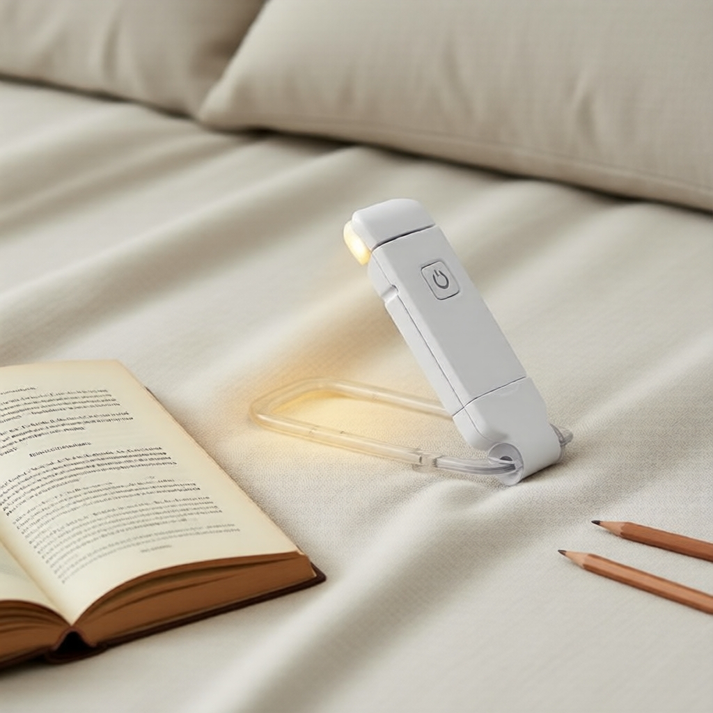 ไฟคั่นหนังสือกลางคืนแบบ Mini USB ปรับความสว่างได้, ไฟ LED เปลี่ยนได้ 3 สี, ดีไซน์คลิปพับได้สําหรับอ่านหนังสือ