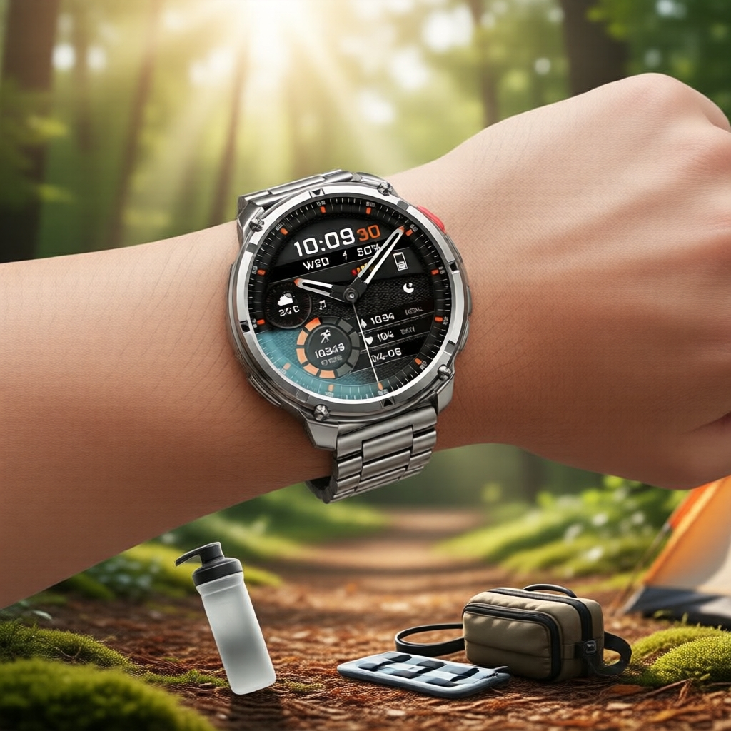 สมาร์ทวอทช์ GPS 2026 T-3 Outdoors แบตเตอรี่ 1100mAh โทรผ่านบลูทูธ จอ HD AMOLED