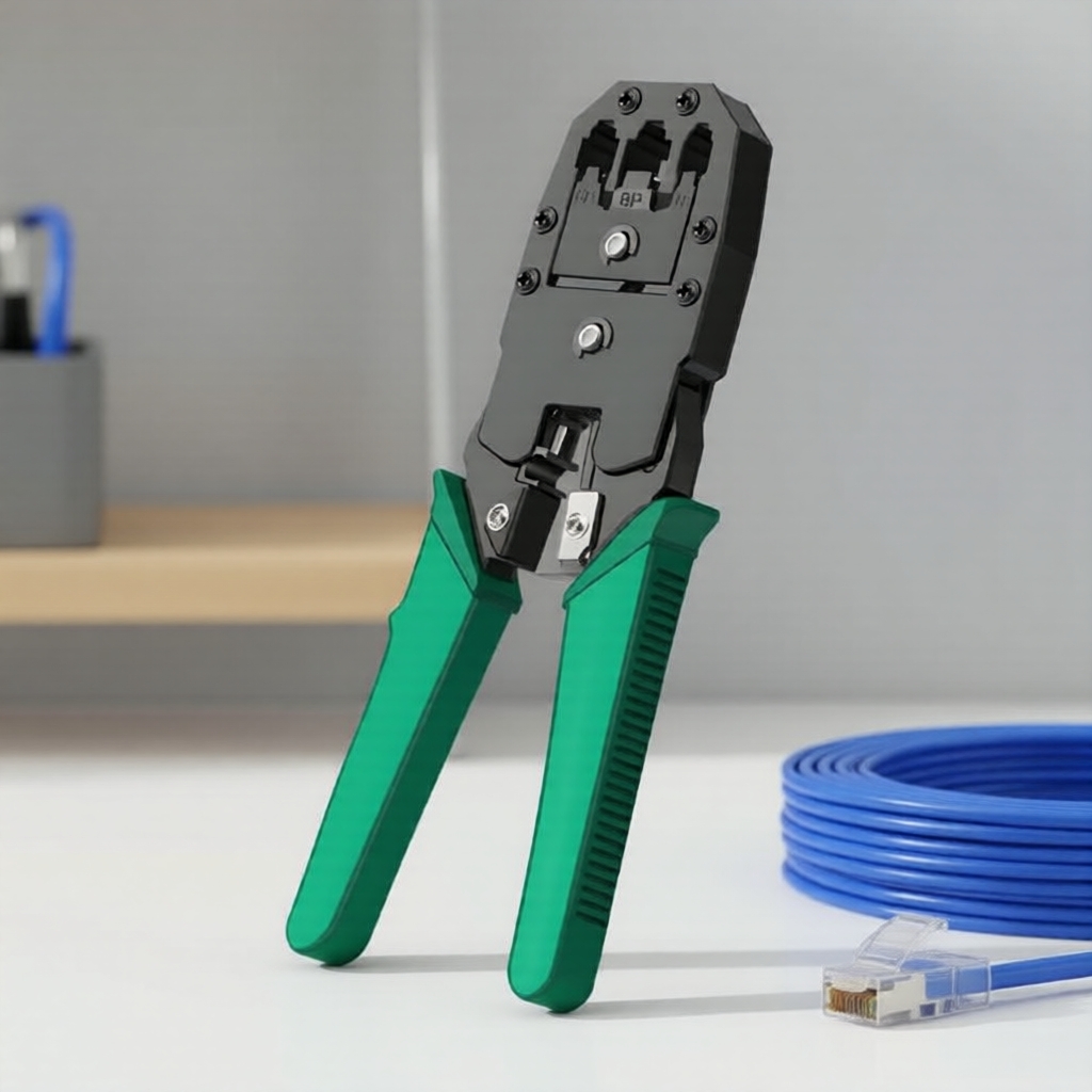 เครื่องมือเข้าหัวแลน Cat5/Cat5e/Cat6 RJ45 4P/6P/8P, มีดปอกสายเคเบิลอีเทอร์เน็ตแบบมัลติฟังก์ชั่น
