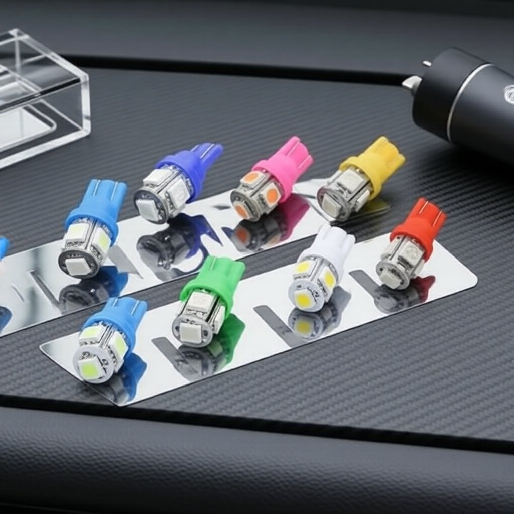 ชุดไฟ LED T10 W5W 5050 SMD สีเหลือง 10 ชิ้น