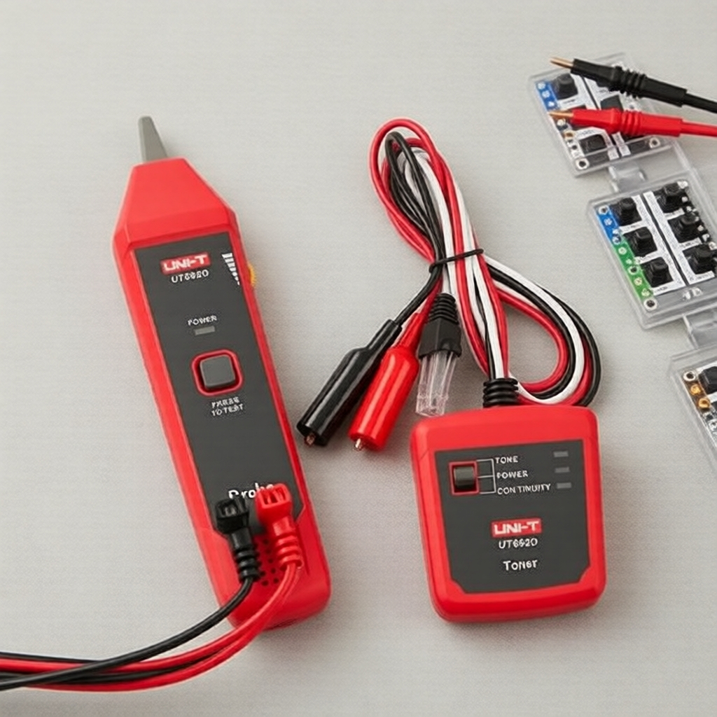 ชุดทดสอบสาย UNI-T UT682D, ตัวค้นหาสายคู่บิดเกลียวและสายโทรศัพท์, ตรวจสอบความต่อเนื่องและขั้ว