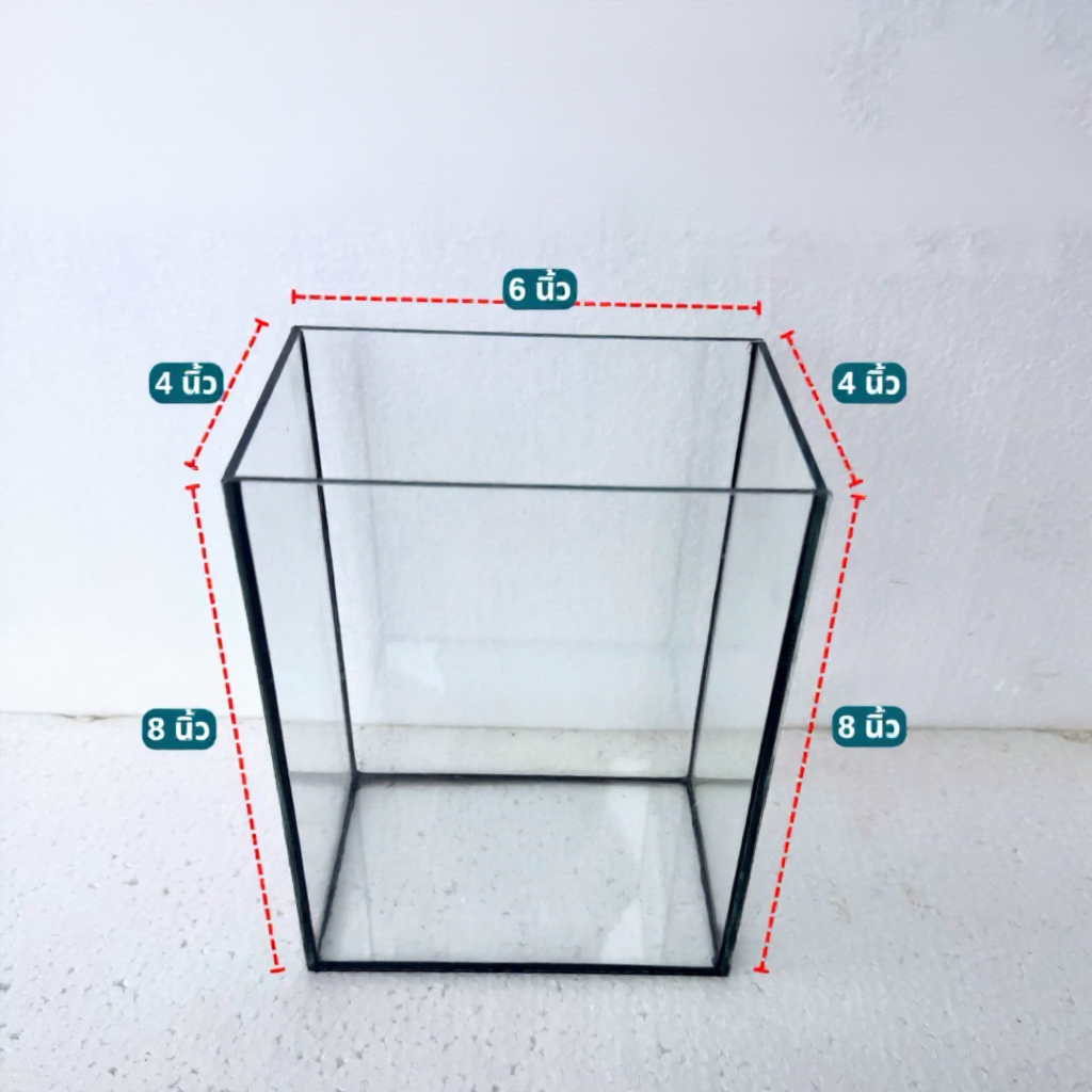 โหลปลากัด 6x4x8 นิ้ว  กระจกหนา 3 มิลลิเมตร