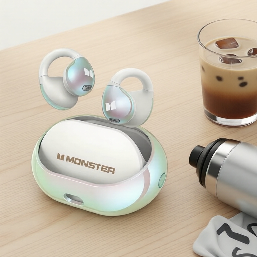 Monster AC600 หูฟังไร้สายเกี่ยวหู กันน้ํา Bluetooth 5.3 HD Calls ตัดเสียงรบกวน สําหรับกีฬา