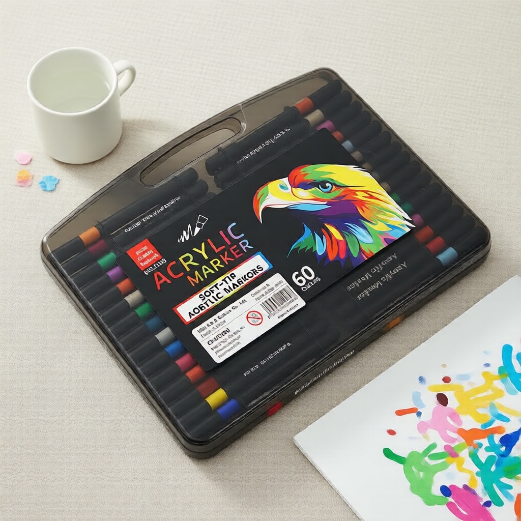 Miracle Works ปากกาอะคริลิค 60 สี หัวคู่ สําหรับงานศิลปินและเน้นข้อความ