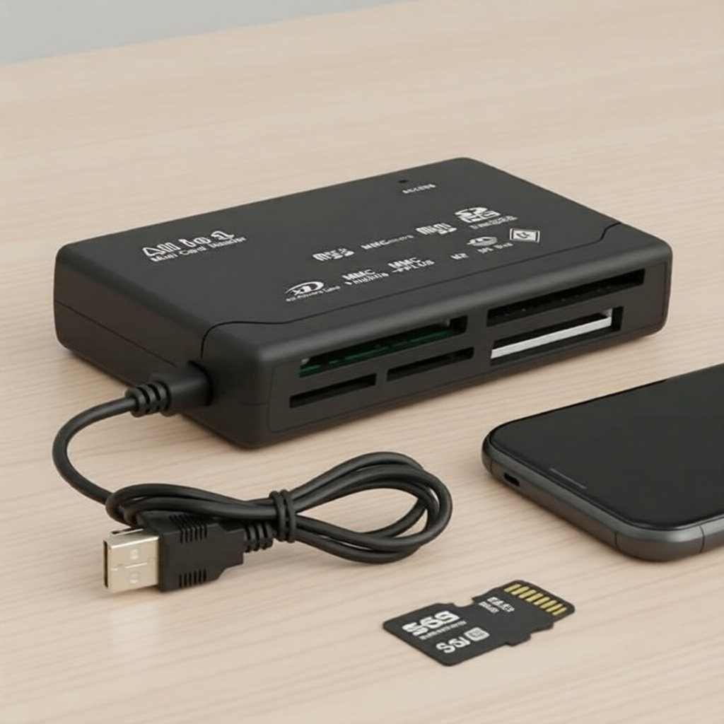 เครื่องอ่านบัตรออลอินวัน Mini 480Mbps, USB 2.0, รองรับ TF/MS/M2/XD/CF/Micro SD