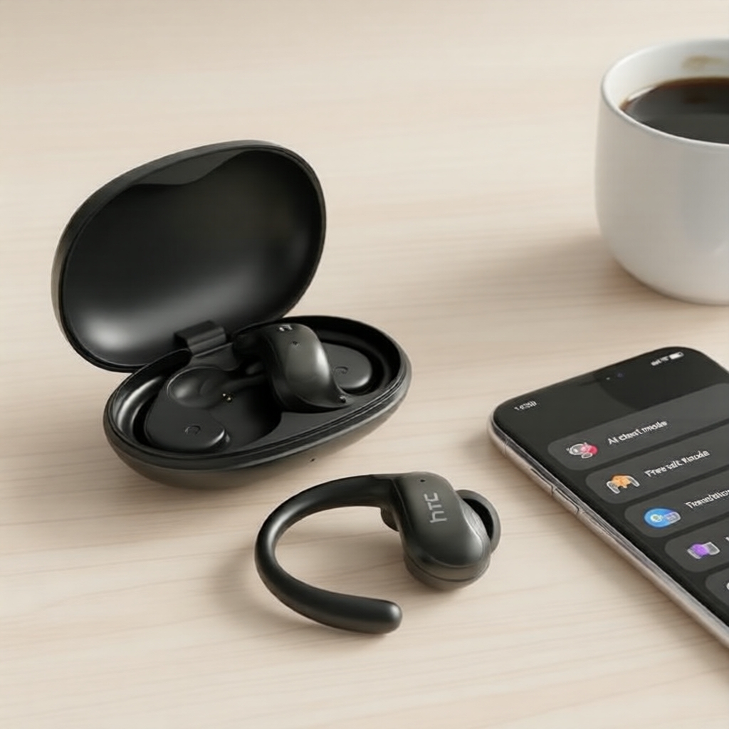 หูฟังตัดเสียงรบกวนแบบ True Wireless HTC NE19 - เบส AI, หูฟังบลูทูธกันน้ํา สําหรับฟังเพลงและออกกําลัง