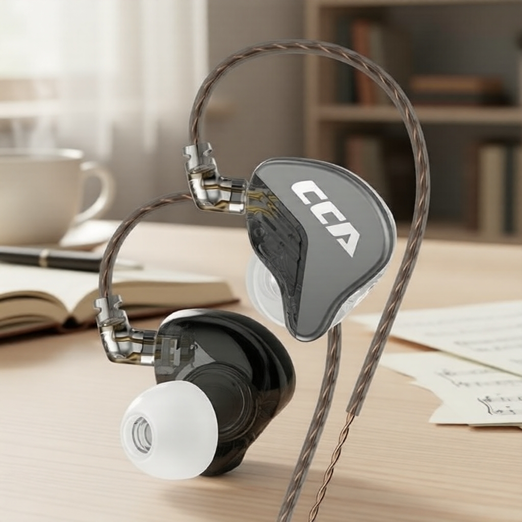 หูฟังมีสายแบบเสียบหูพร้อมไมค์ CCA CRA ลดเสียงรบกวน ถอดสายได้ 2 พิน ใช้สาย OFC แจ็ค 3.5 มม.