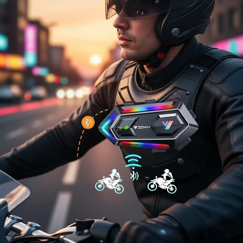 X10 Y20 MAX บลูทูธ 5.3 หูฟังหมวกกันน็อคมอเตอร์ไซค์ ชุดหูฟังไร้สาย RGB กันน้ํามาตรฐาน IPX6