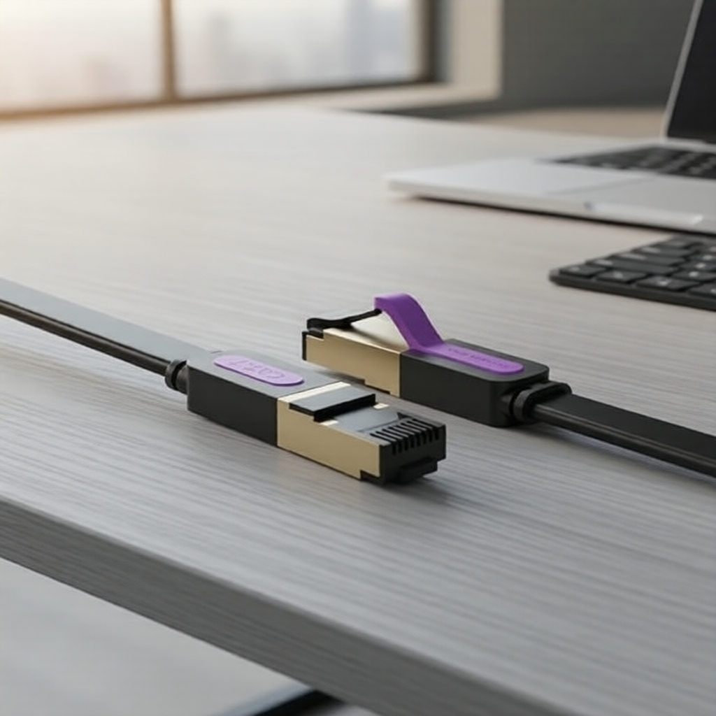 สายแลน Vention Cat7 RJ45 STP แบบแบน ความเร็ว 10Gbps สําหรับ Switch, Laptop, Modem