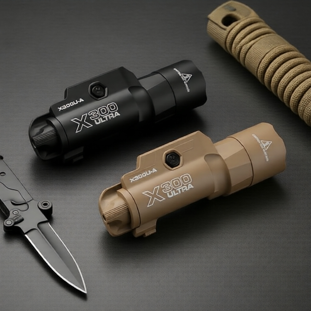 ไฟฉาย LED ไนลอน Oiqueen X300U อุปกรณ์ยุทธวิธีสําหรับล่าสัตว์และเล่นเกมกลางแจ้ง