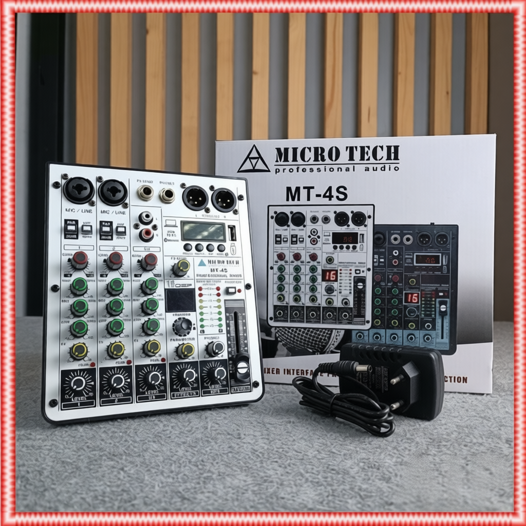 MICROTECH MT-4S mixer  4 ช่อง รุ่นใหม่ รองรับบลูทูธ พร้อมจอแสดงผล ไมโครเทค mt4s