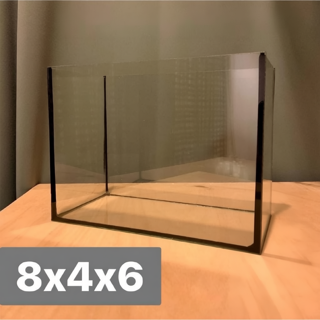 ตู้ปลาขนาดเล็ก 8x4x6 นิ้ว กระจกหนา 3 มิลลิเมตร