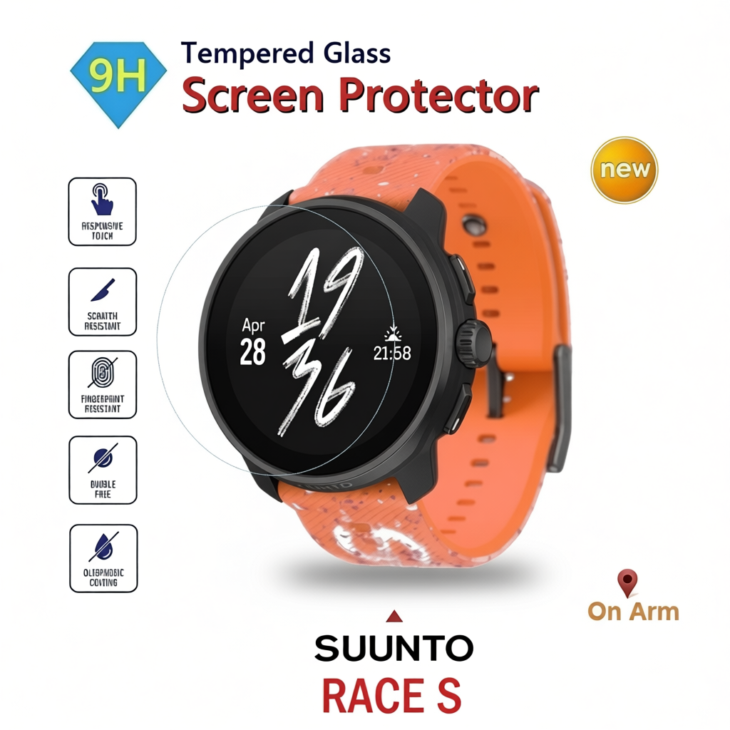 กระจกนิรภัย SUUNTO RACE / RACE S / RACE 2  ขนาดตรงตามรุ่น