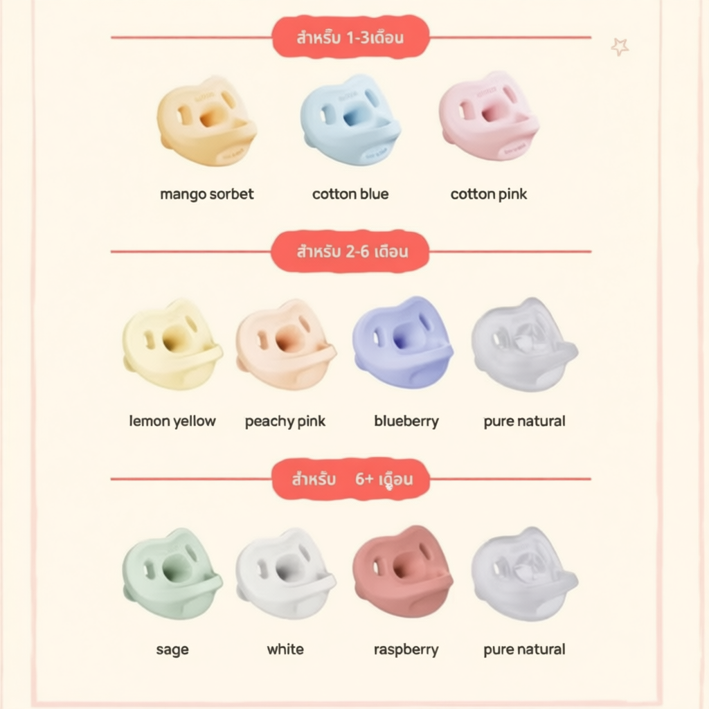 ของแท้ MOYUUM จุกหลอกซิลิโคนทั้งชิ้น รุ่น Macaron พร้อมเคส