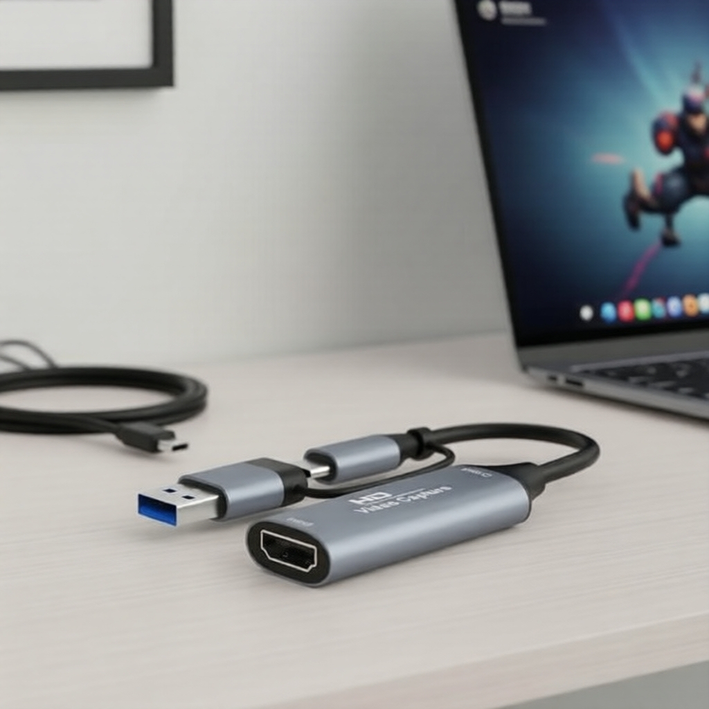 การ์ดจับภาพ HDMI เป็น USB/Type-C 4K 11080p 2-in-1 สําหรับ OBS Studio, PotPlayer และ QT Player (วิดีโ