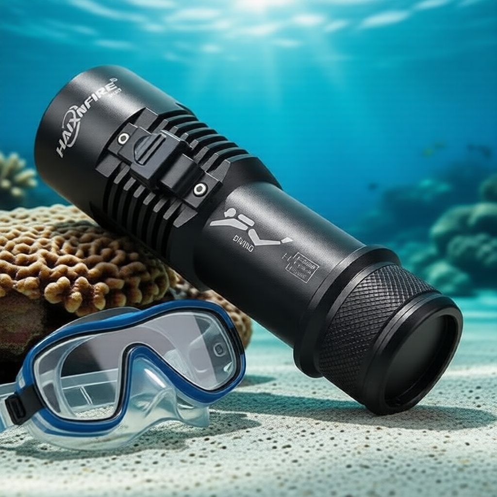HaixnFire DV57 ไฟฉายใต้น้ํา 5000 ลูเมน XHP70 กันน้ํา สําหรับดําน้ําและตั้งแคมป์