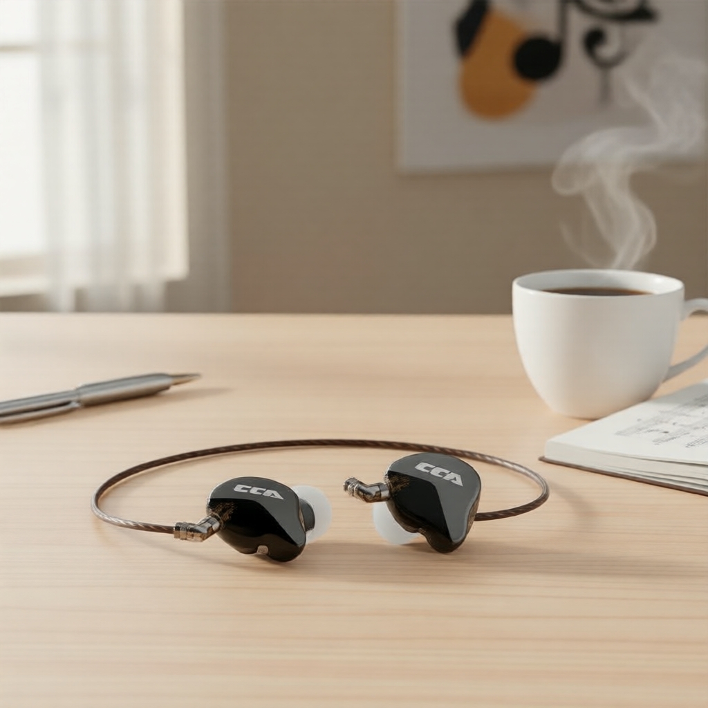 หูฟังมีสายเสียบหูชนิดครอบหู CCA CRA เบสทรงพลัง พร้อมไมโครโฟนและสายถอดได้ 2 พิน ขั้วต่อ 3.5 มม.