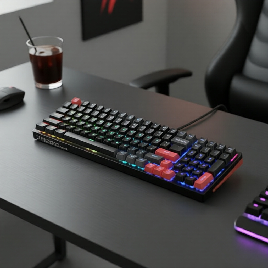 คีย์บอร์ดแมคคานิคอล Machenike K600 Lite ไฟ RGB สวิตช์เปลี่ยนได้ (Brown/Red Switch) มีสาย