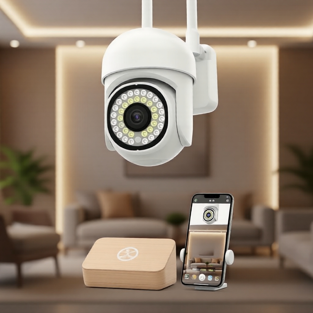 กล้องวงจรปิด WiFi 2.4G สําหรับใช้งานภายนอก, ภาพกลางคืนแบบ HD, พูดคุยสองทาง, แจ้งเตือนเมื่อมีความเคลื่อนไหว, ควบคุมผ่านแอปพลิเคชัน
