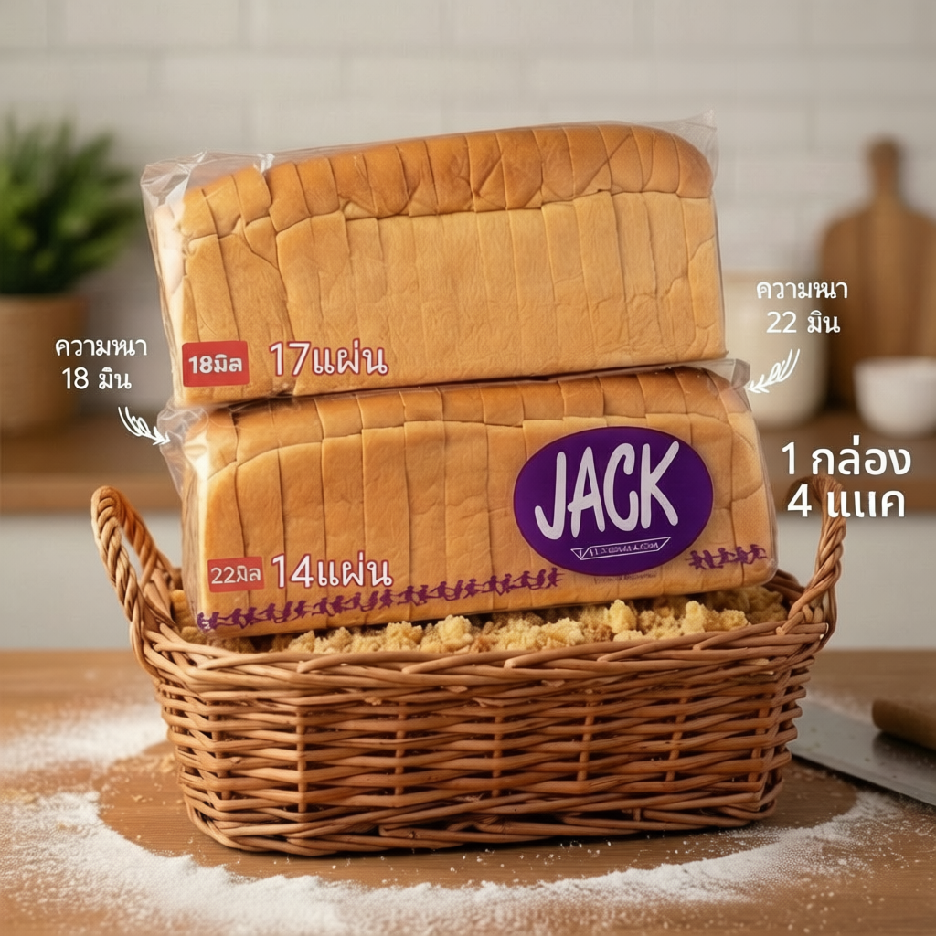 Jack ขนมปังกะโหลก​  1กล่อง=4แพค​