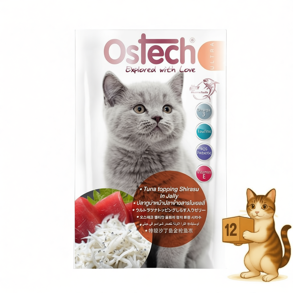 12ซอง Ostech Ultra  อาหารเปียกแมว หลายสูตร ขนาด 70 กรัม