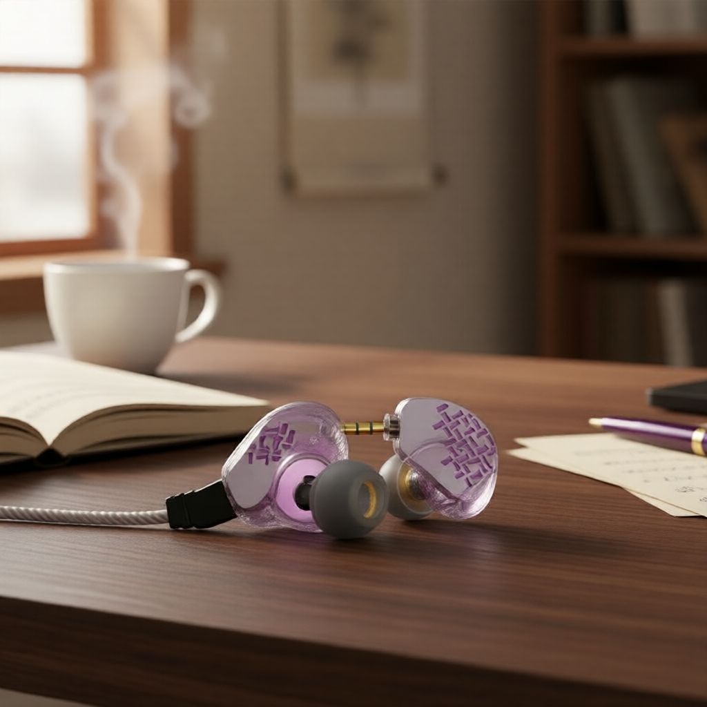 หูฟังอินเอียร์ลดเสียงรบกวน KBEAR Rosefinch: โลหะผสมสังกะสีการบิน, มีสาย, สายถอดได้