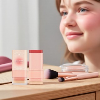 TVLV 6-Color Blush Stick, Matte Cream, Waterproof & Sweatproof, Natural Nude Look for Face & Lips, Multi-Use Long-Lasting Cheek Tint, 15g