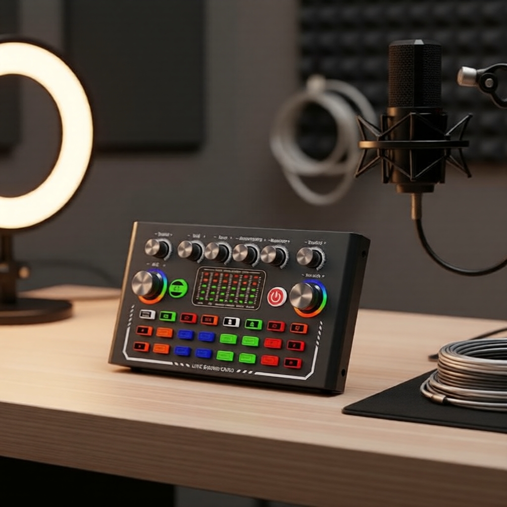 อินเทอร์เฟซเสียง USB F009 สําหรับไมโครโฟน BM-800 และหูฟัง ใช้งานร่วมกับเว็บแคสต์ได้