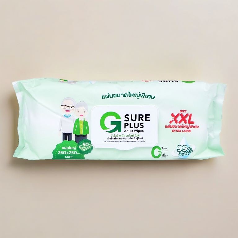 G Sure Plus Adult Wipes XXL 50 Pcs ทิ