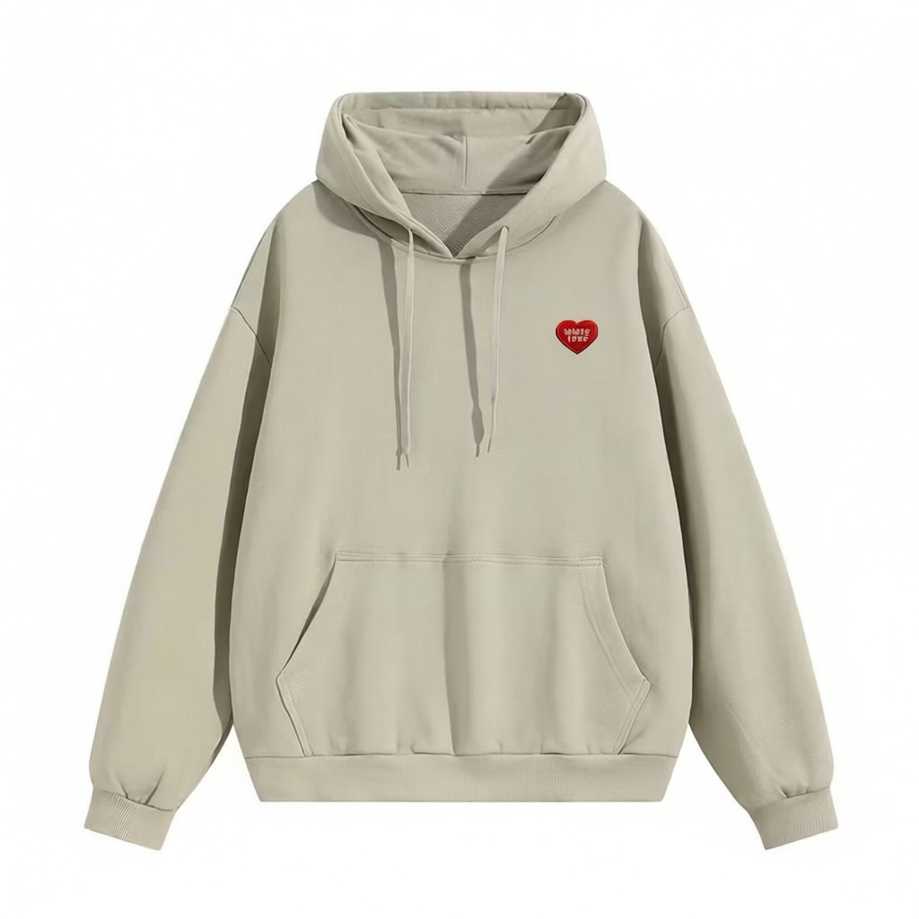 WINTY HOODIE คอสวม (ปักหัวใจ) เสื้อคลุมแขนยาว เสื้อกันหนาว กันแดด มีฮู้ด