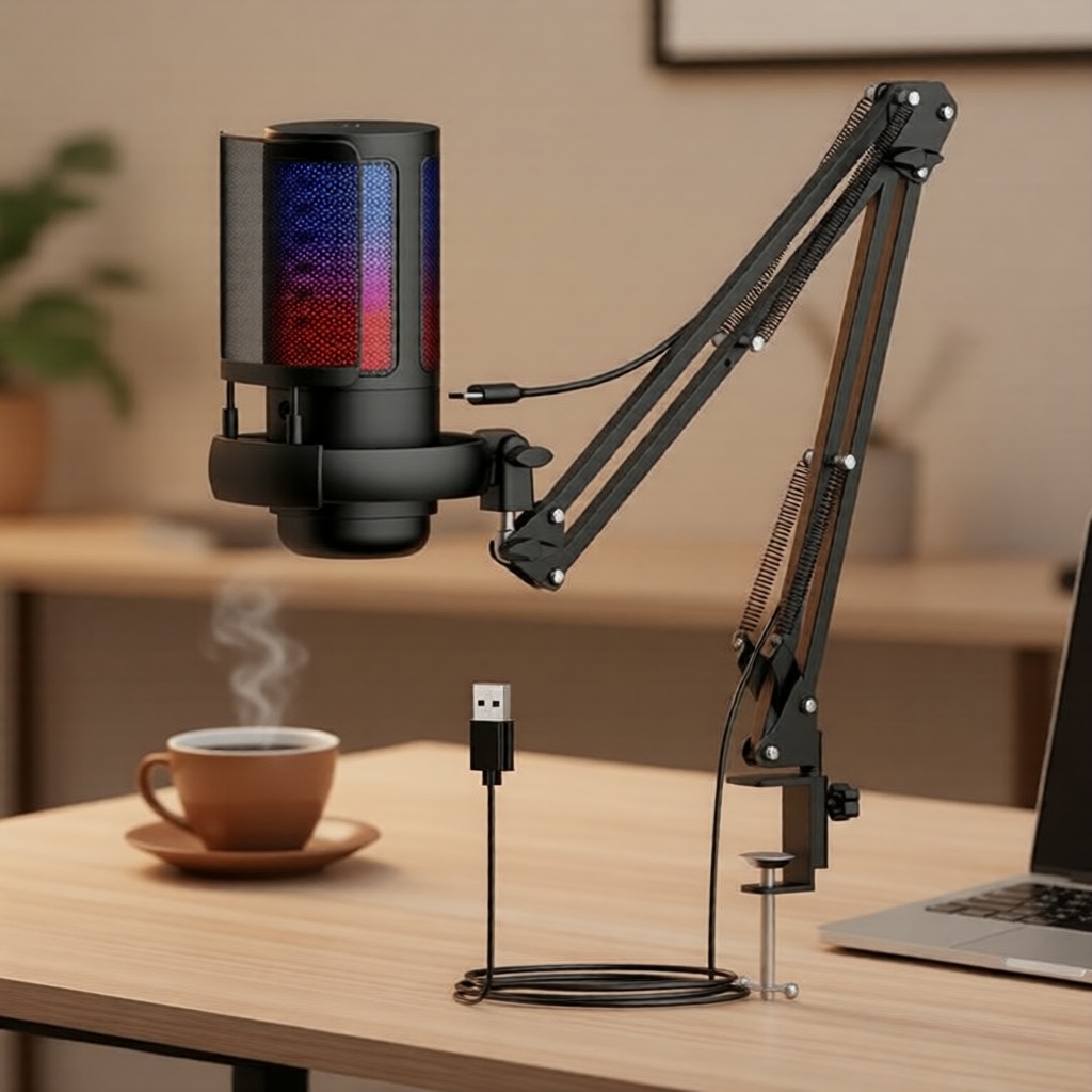 ไมโครโฟนคอนเดนเซอร์ BOMGE ME6S USB สําหรับงานพอดแคสต์และการสตรีม