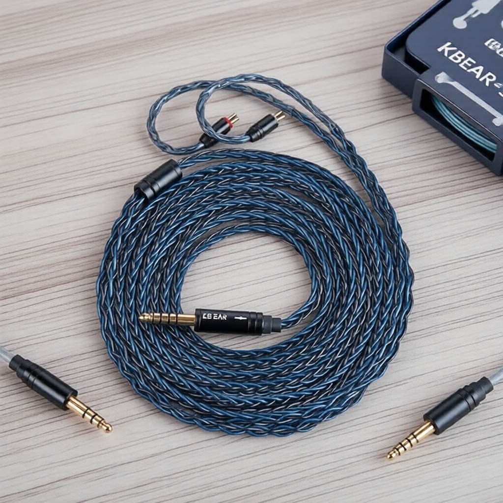 KBEAR ST12 Plus สายหูฟังอินเอียร์ 2 เมตร 2 พิน 8 แกน 4N OFC เคลือบเงิน สําหรับเปลี่ยนสาย KZ ZST AS10