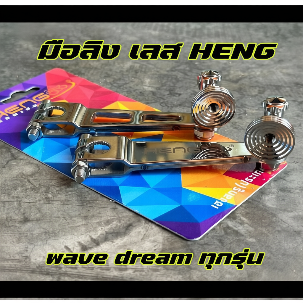 HENG มือลิงเบรคหลัง หัวก้นหอย สแตนเลส ใส่ WAVEทุกรุ่น / ดรีมซุปเปอร์คัพ