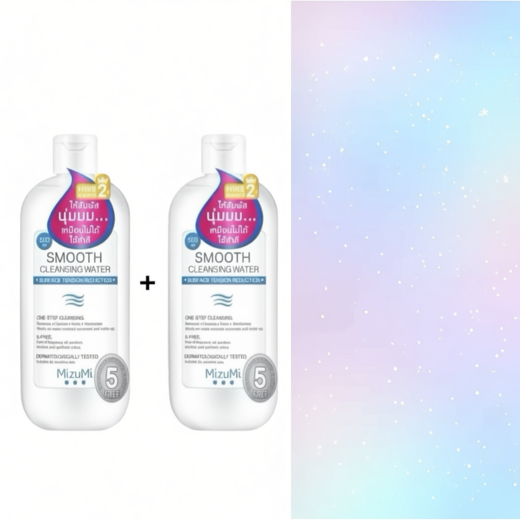 1 แถม 1 เช็ดเครื่องสำอาง MizuMi Smooth Cleansing Water