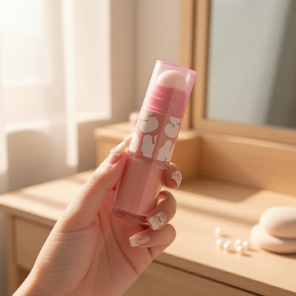 SHAQINUO บลัชออนแบบลิควิดสไตล์เกาหลี, เนื้อบางเบา, ฟินิชแมตต์, สีโปร่งแสง, ติดทนนาน