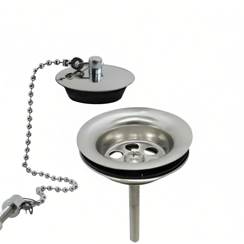 สะดืออ่างล้างหน้า2ตอน สแตนเลส รุ่นนิยม อุปกรณ์ครบชุด MA-J-999