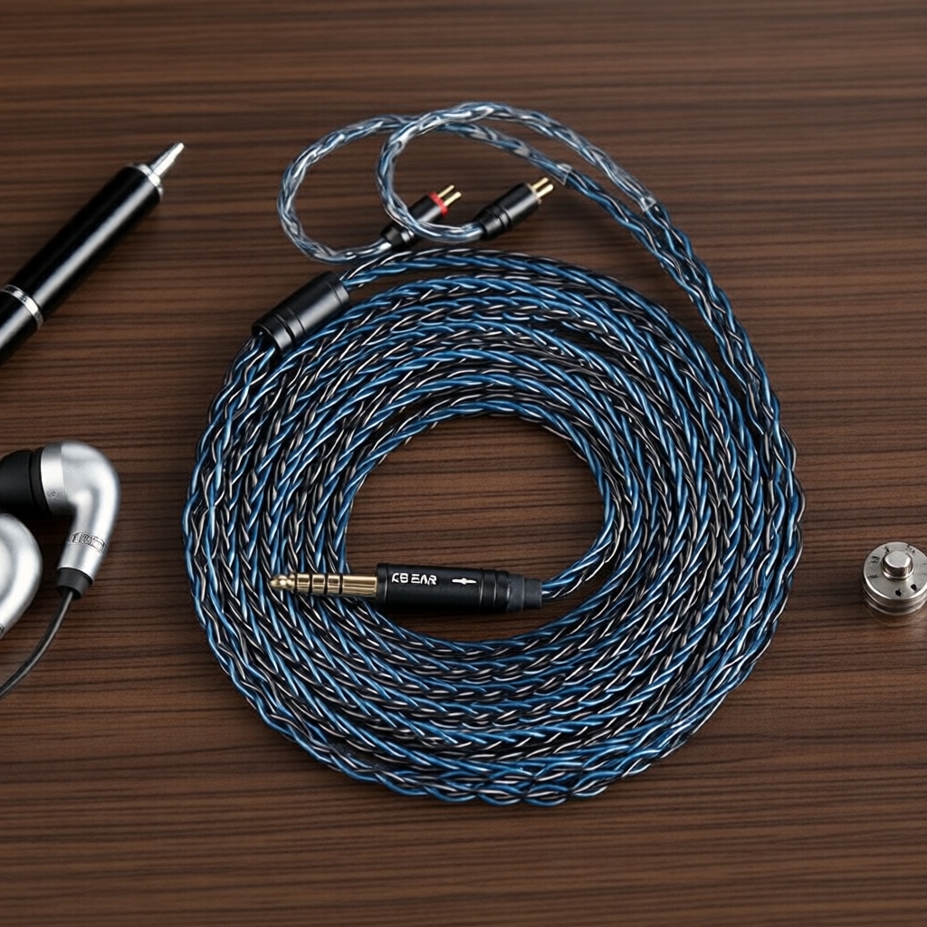 KBEAR ST12 Plus สายเปลี่ยนหูฟัง 2 ขา 2 เมตร, 8 แกน 4N OFC ชุบเงิน HiFi สําหรับ KZ/ZST/AS10/ZS10/CCA 