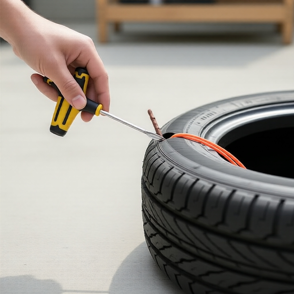 ชุดซ่อมยางอัตโนมัติและมอเตอร์ไซค์ - มาพร้อมปลั๊กอุดรอยรั่วแบบ Tubeless