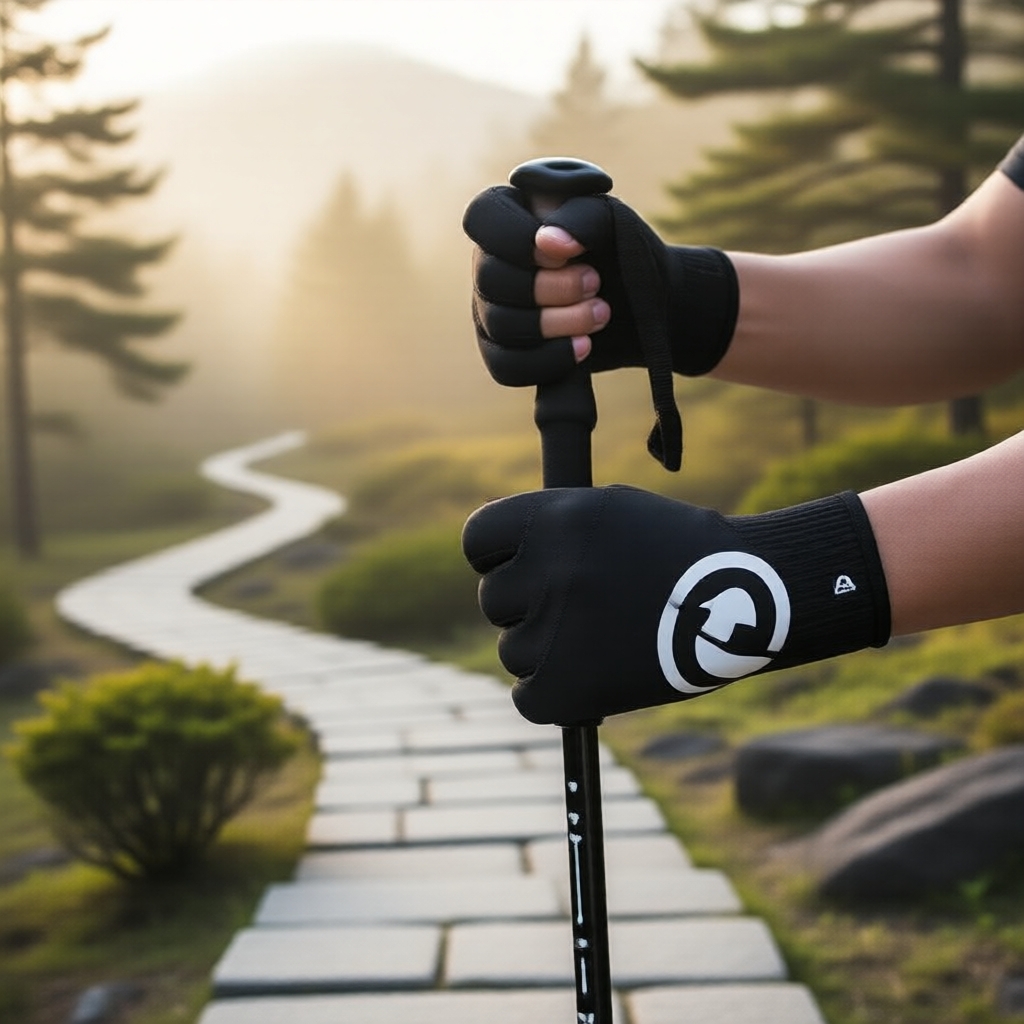 ถุงมือครึ่งนิ้วป้องกันรังสียูวี o-yen, UPF 50+ ระบายอากาศและน้ําหนักเบา